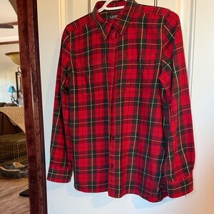 Ralph Lauren 100% Cotton Red and Black Button Down Shirt in Excellent Condition